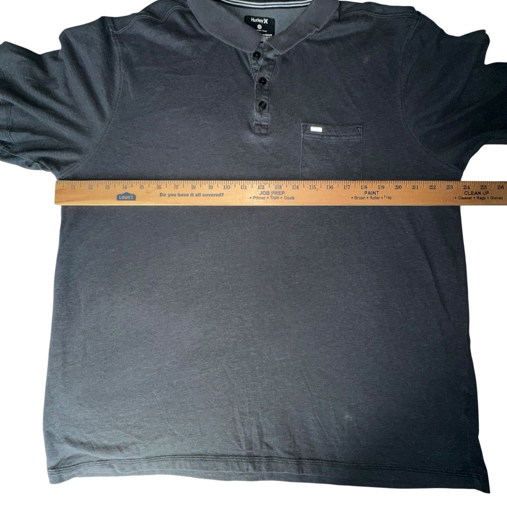 Hurley Nike Dri Fit Gray Short Sleeve Collared Polo Shirt men's‎ size XL - Picture 7 of 8